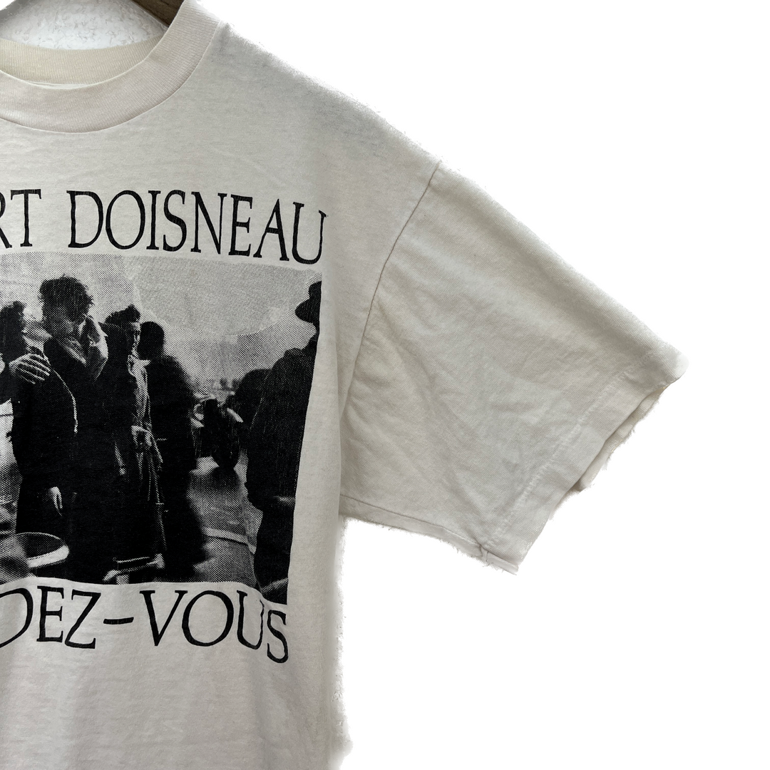 Vintage Robert Doisneau Rendez Vous White T-shirt Size M Art Photography