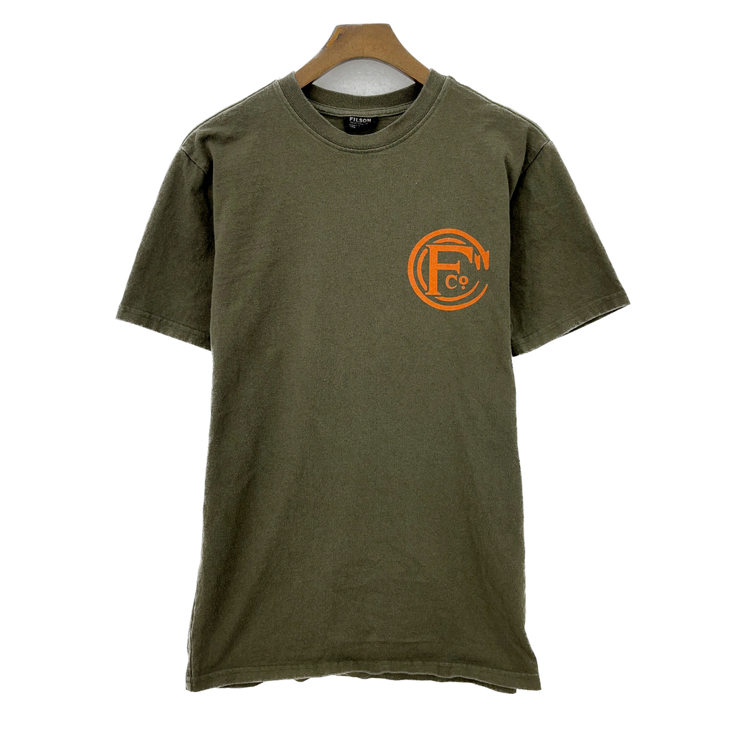 Vintage 1987 Filson Seattle FCO. Olive Green Fishing Hunting T-shirt Size XS