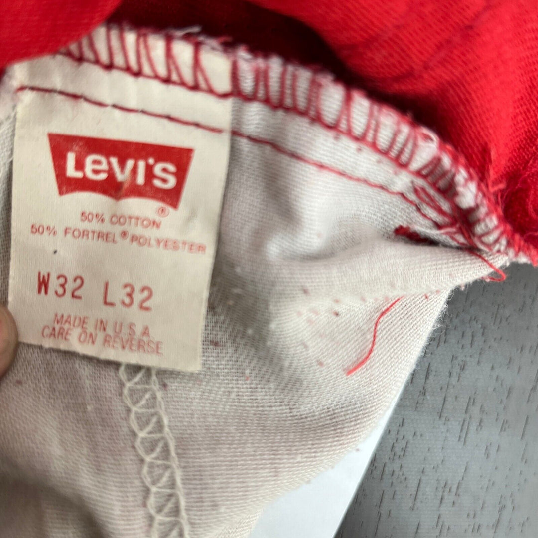 Women's Levi's White Tab 505 Straight Leg Vintage Denim Jeans Red Size 32x32 70s
