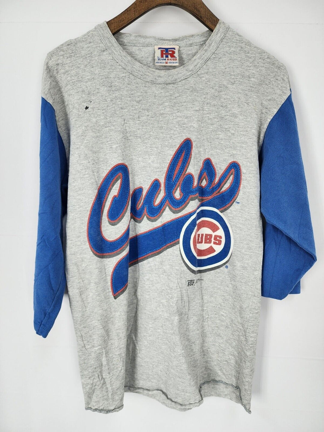 Vintage 1994 Chicago Cubs 3/4 Sleeve Baseball T-Shirt Sz M Distressed