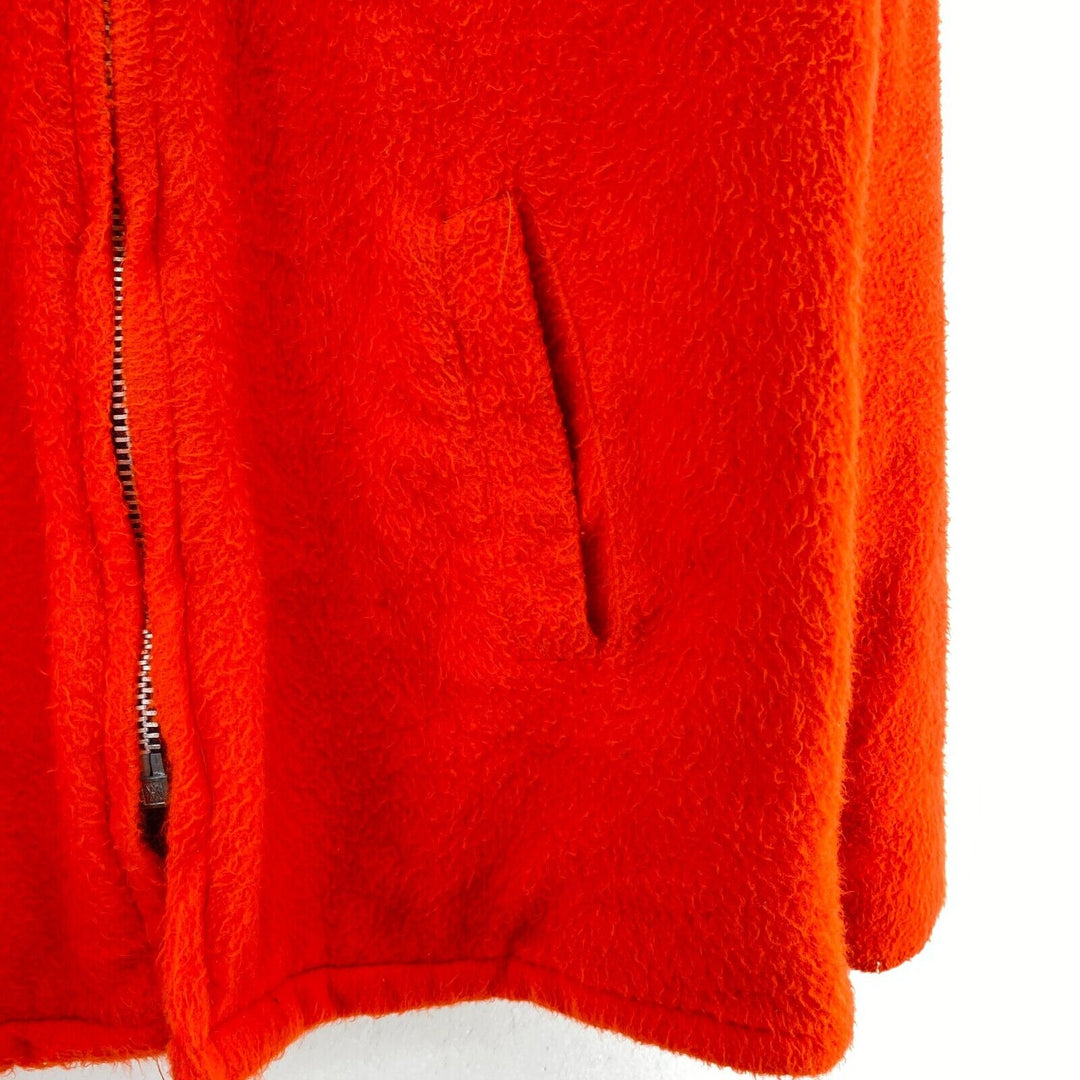 Acme Vintage Red Fleece Full Zip Hooded Jacket Size XL