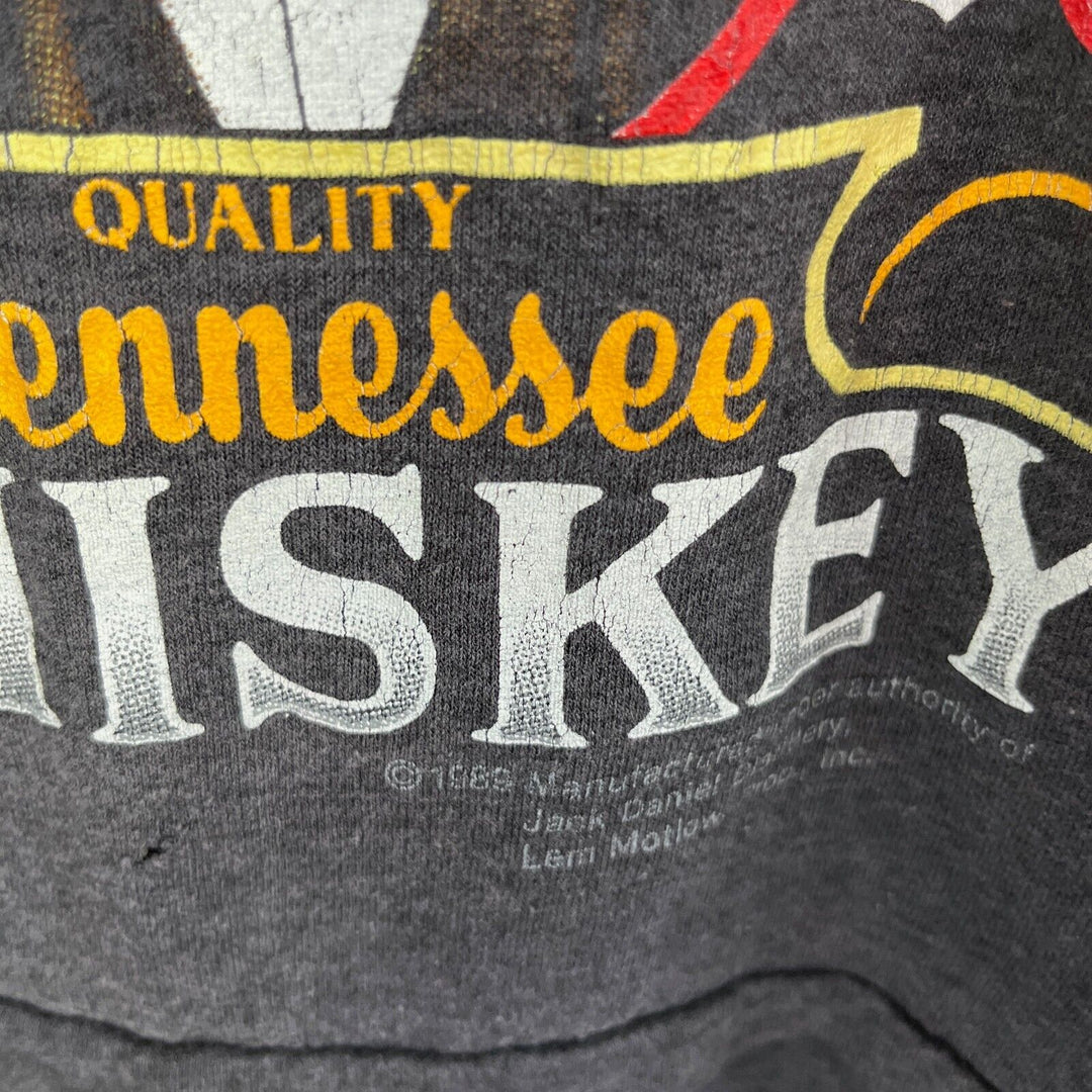 VTG 1989 Jack Daniels Tennessee Sour Mash Whiskey Black T-Shirt 90s SZ M