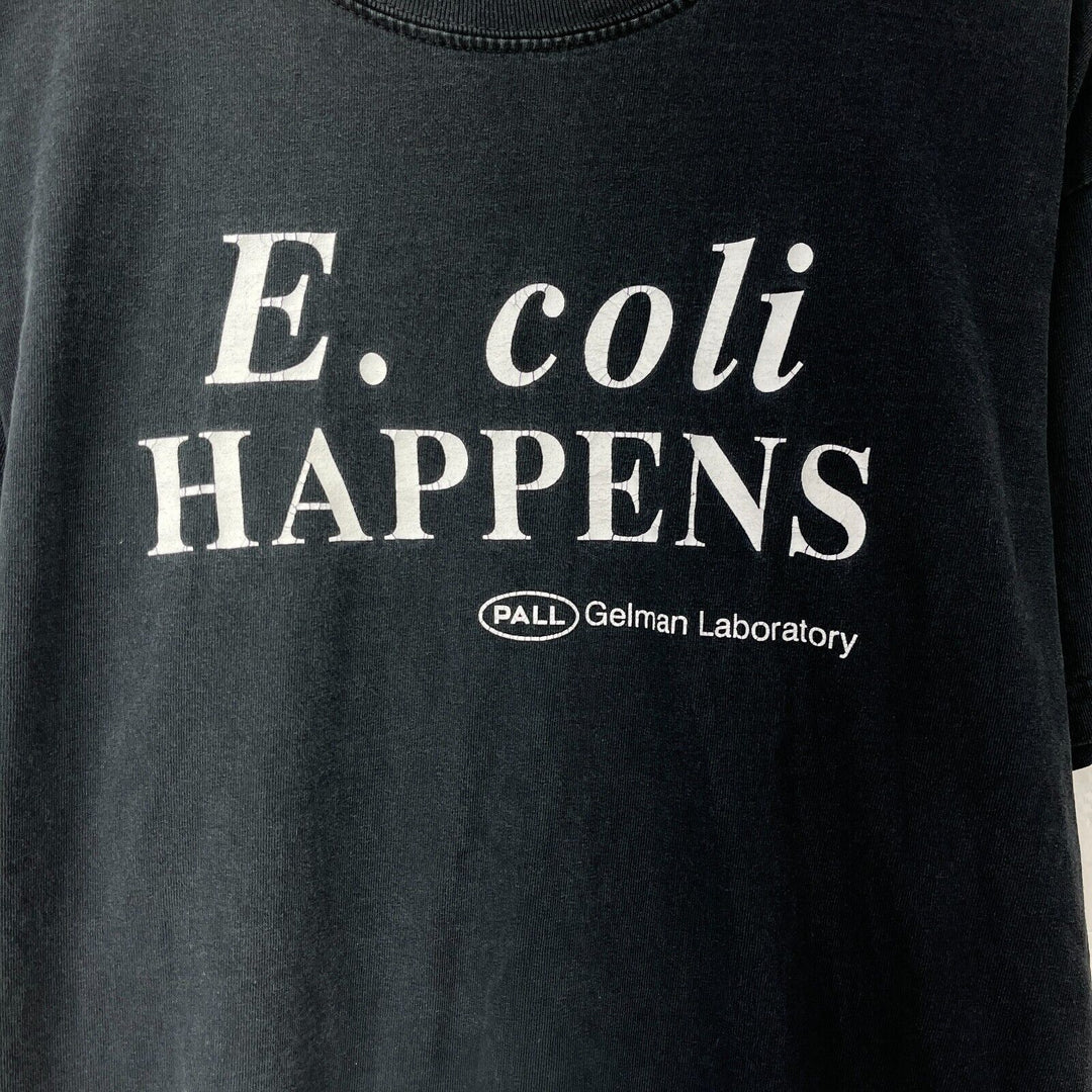 E.coli Happens Pall Gelman Laboratory Filtration Black T-Shirt Size L