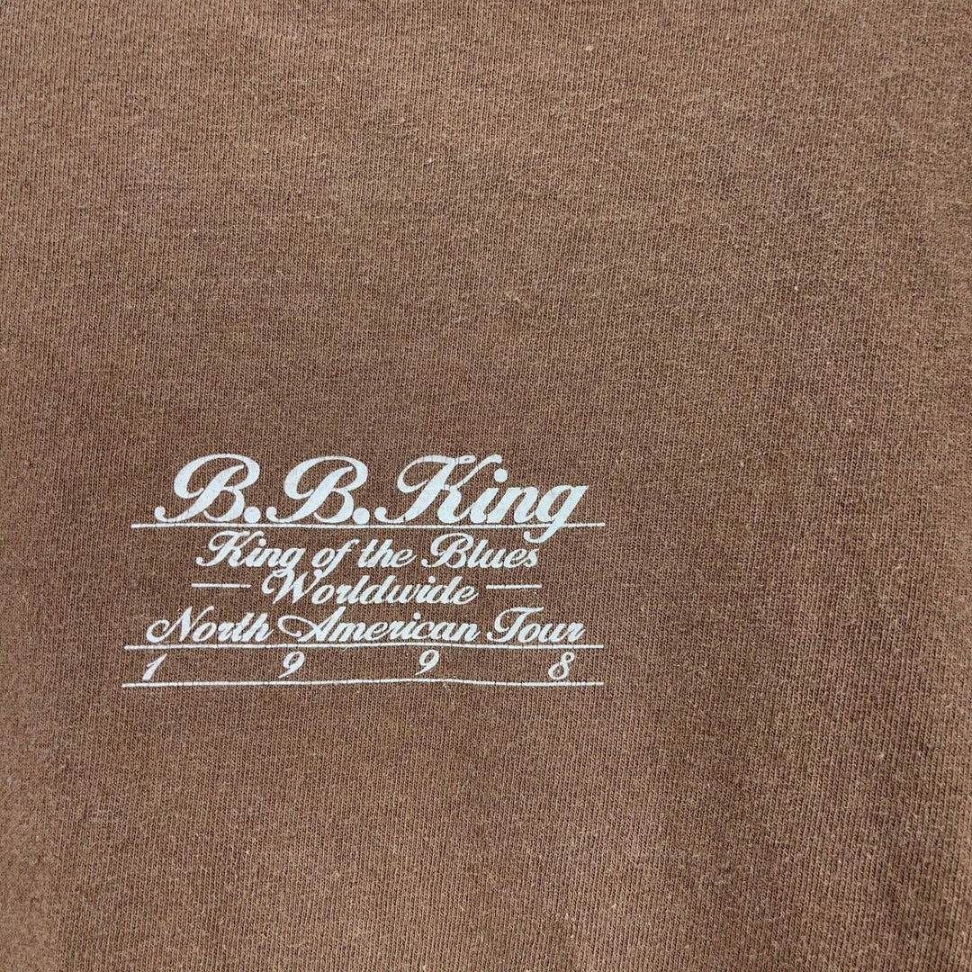Vintage B. B. King King Of The Blues Worldwide Tour 1998 Brown T-shirt Size L