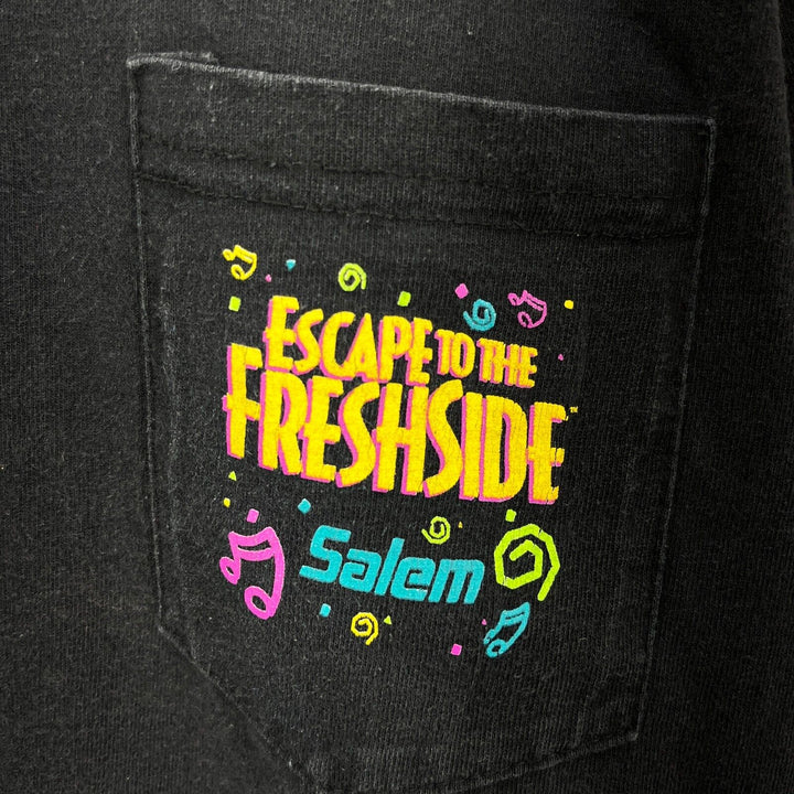 Vintage Salem Escape To The Fresh Side Single Pocket 1993 Black T-shirt Size XL