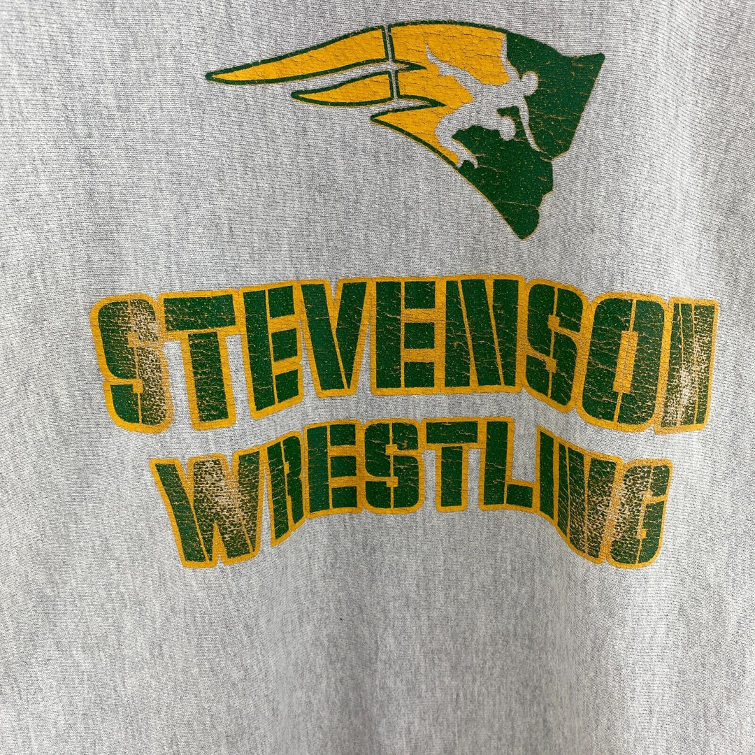 Vintage Champion Stevenson Wrestling Collegiate Gray Sweater Size Large