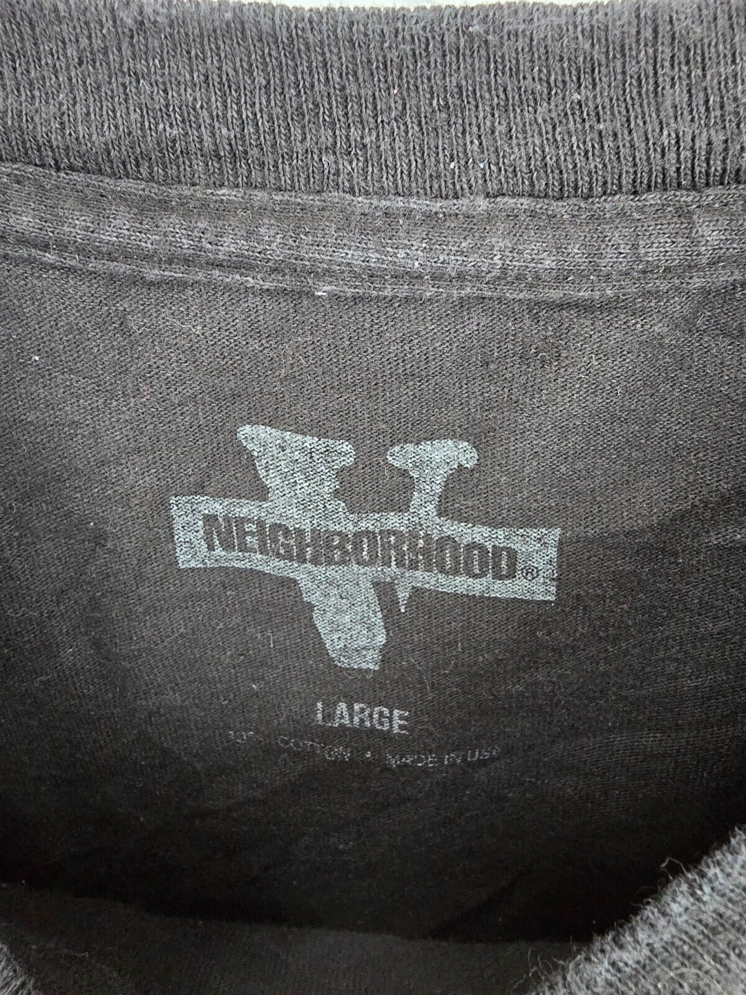 VLONE x Neighborhood Skull Merch Collab Tee Shirt Men's Size L Black