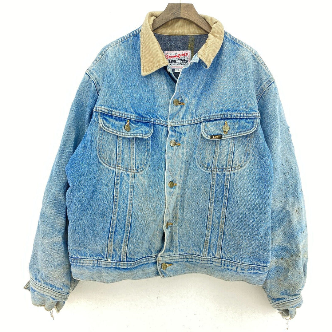 Vintage Storm Rider Lee Button Up Blue Denim Jacket Size 46