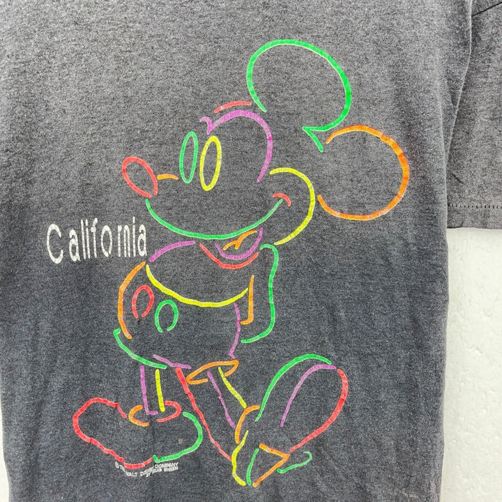 Vintage The Walt Disney Mickey Mouse 1970s Velva Sheen Gray T-shirt Size L