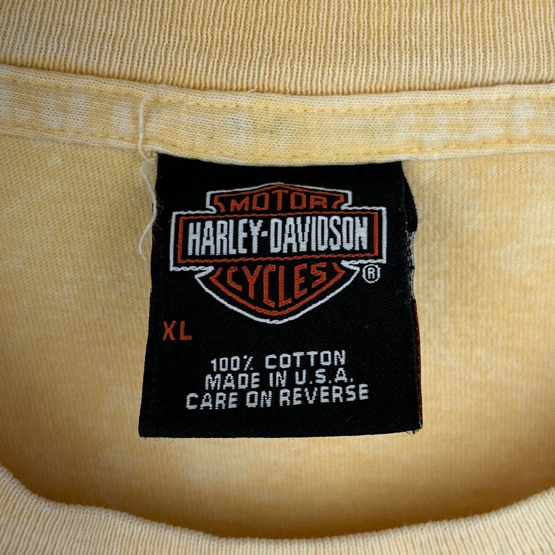 Vintage Harley Davidson Motorcycles Yellow T-shirt Size XL Single Stitch
