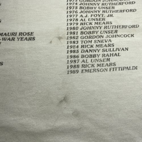 Vintage Indianapolis Speedway Marlboro Racing White T-shirt Size M Single Stitch