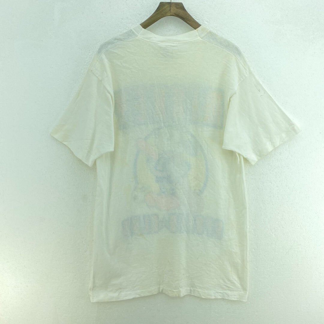 Vintage Mickey Mouse Sports Club White Soccer T-shirt Size S