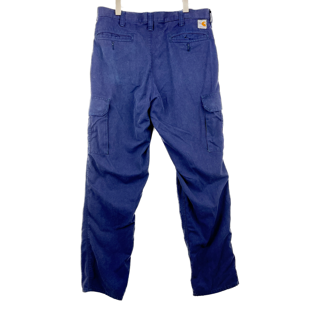 Vintage Style Navy Blue Carhartt Cargo Workwear Carpenter Pants Size 34