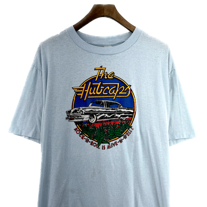 Vintage The Fabulous Hubcaps Rock n Roll 1980s Band T-Shirt The Blue Size L