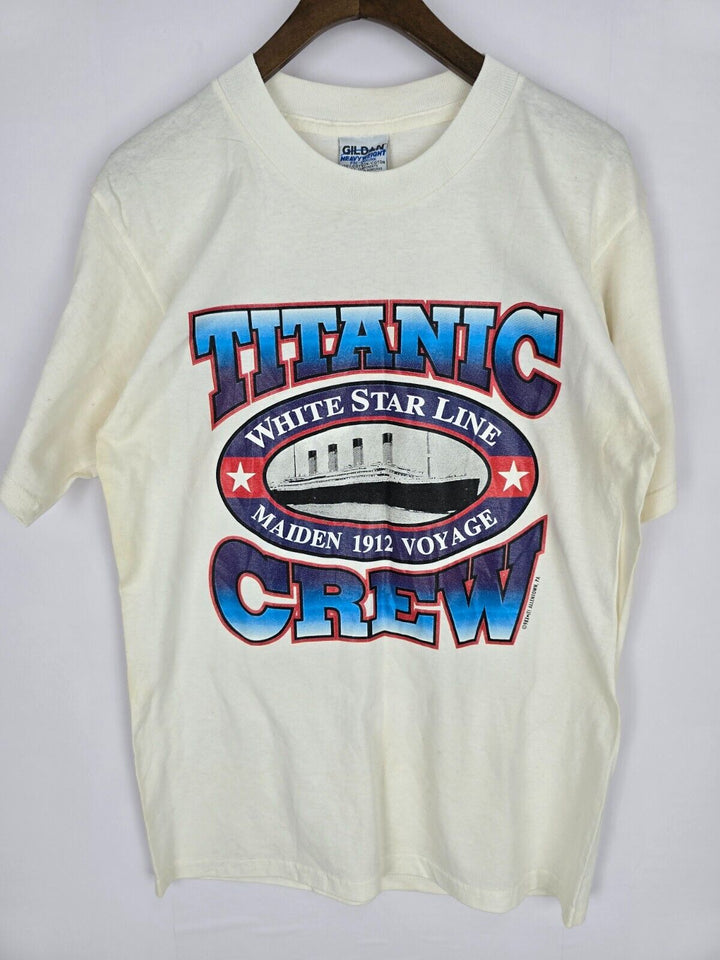 Vintage 1998 Titanic Crew White Star Line Maiden Men's Single Stitch Tee Size M