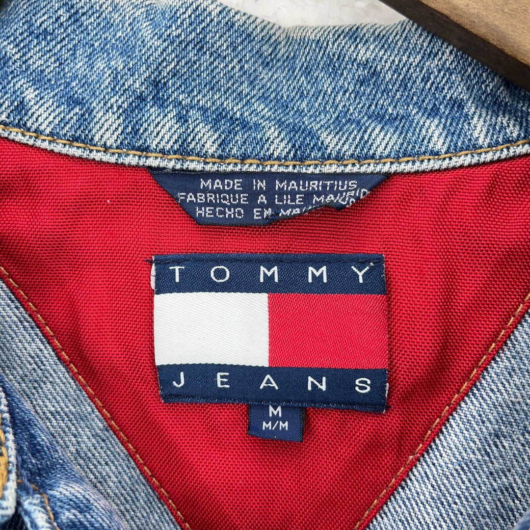 Vintage Tommy Hilfiger Medium Wash Blue Denim Jacket Size M Trucker