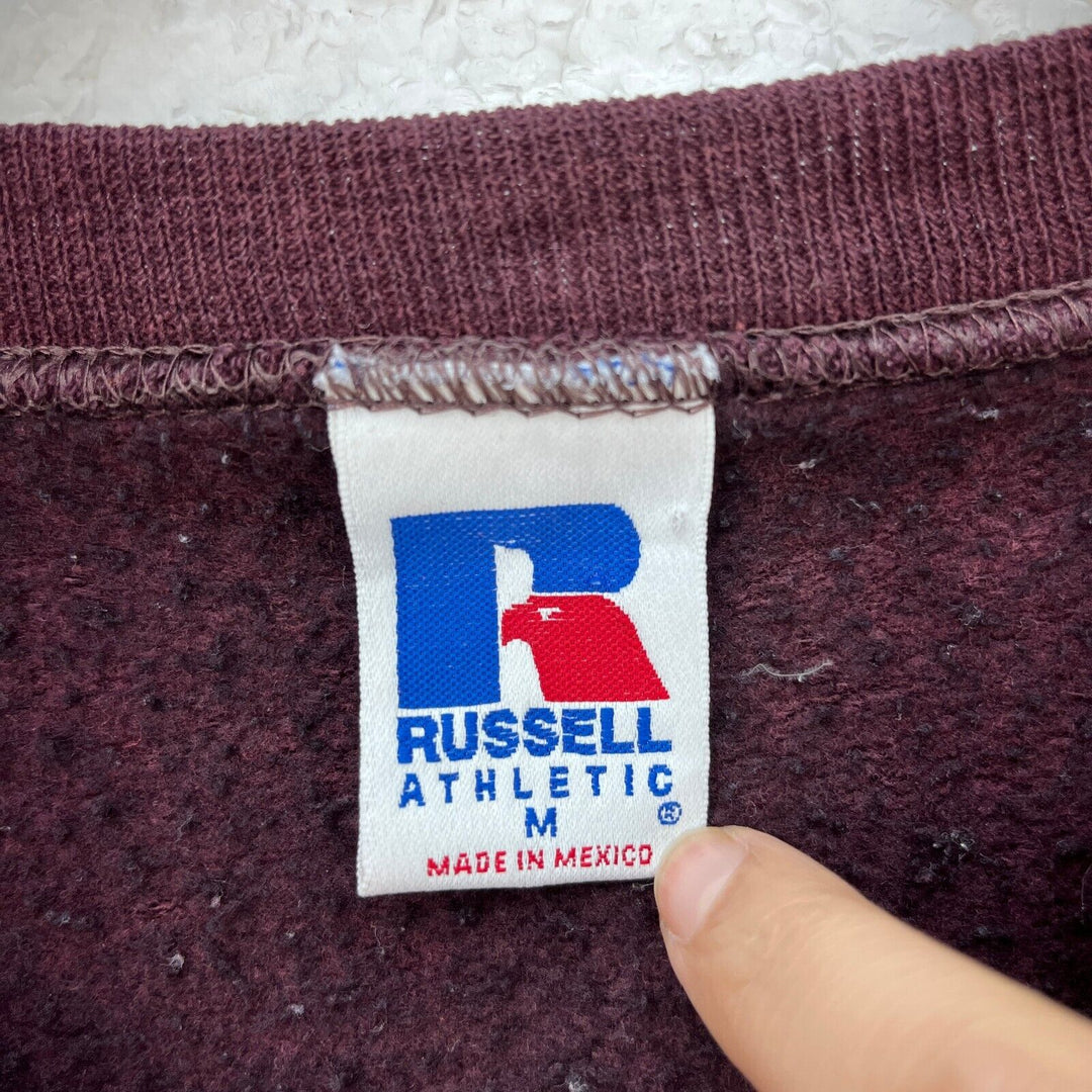 Vintage Russell Athletic Burgundy Crew Neck Sweatshirt Size M