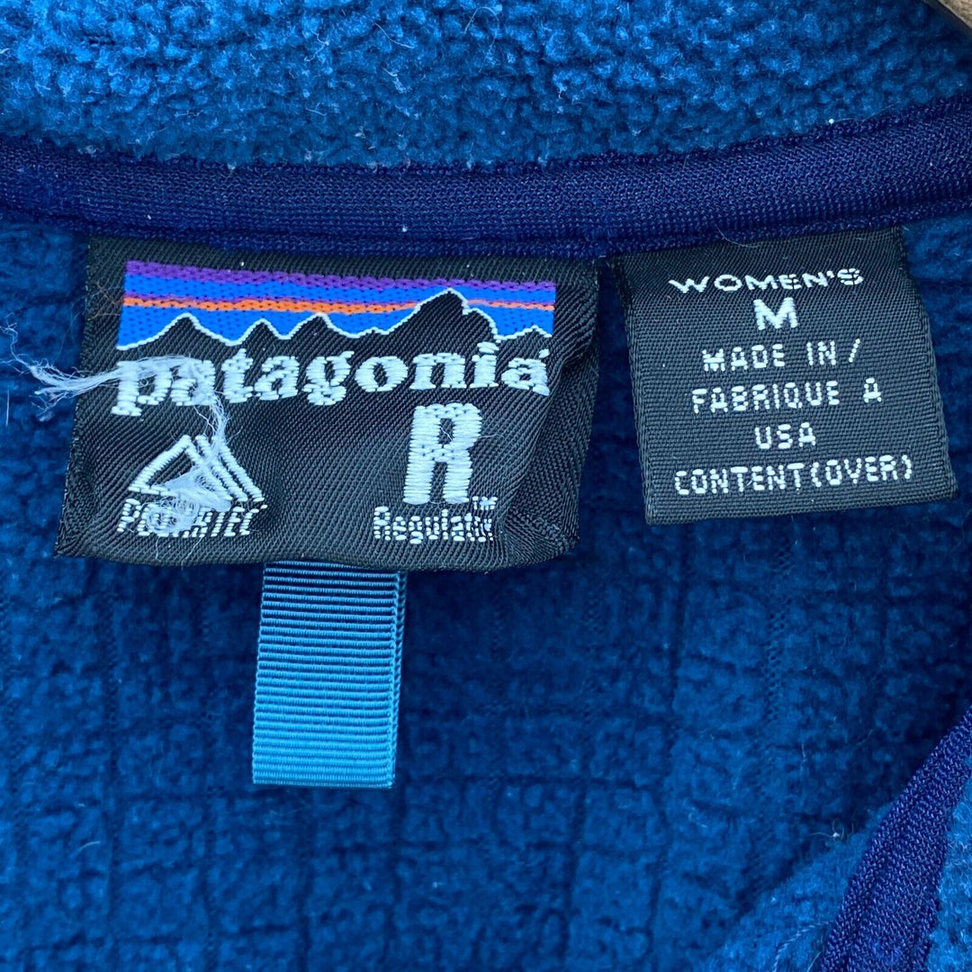 Vintage Patagonia Polartec Regulator Full Zip Blue Fleece Jacket Size M Women's