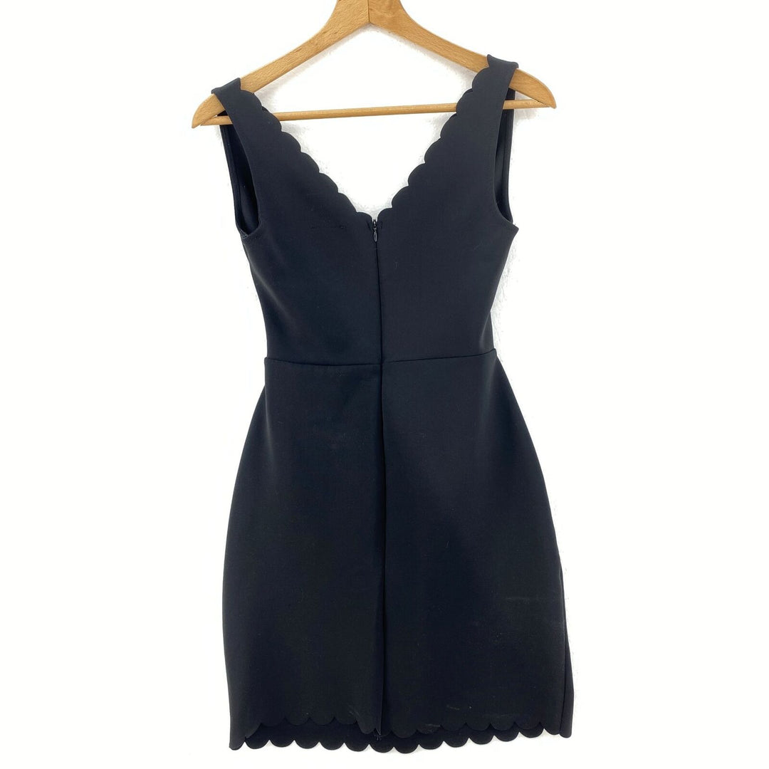 TOPSHOP Black Cut-out Scallop Trim Sleeveless Dress Size 8