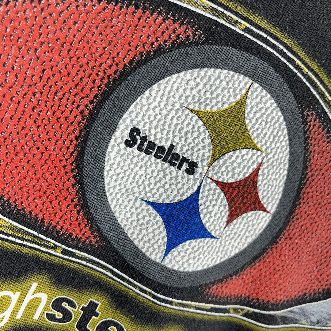 Vintage Logo 7 Pittsburgh Steelers NFL Black Sweatshirt Size L