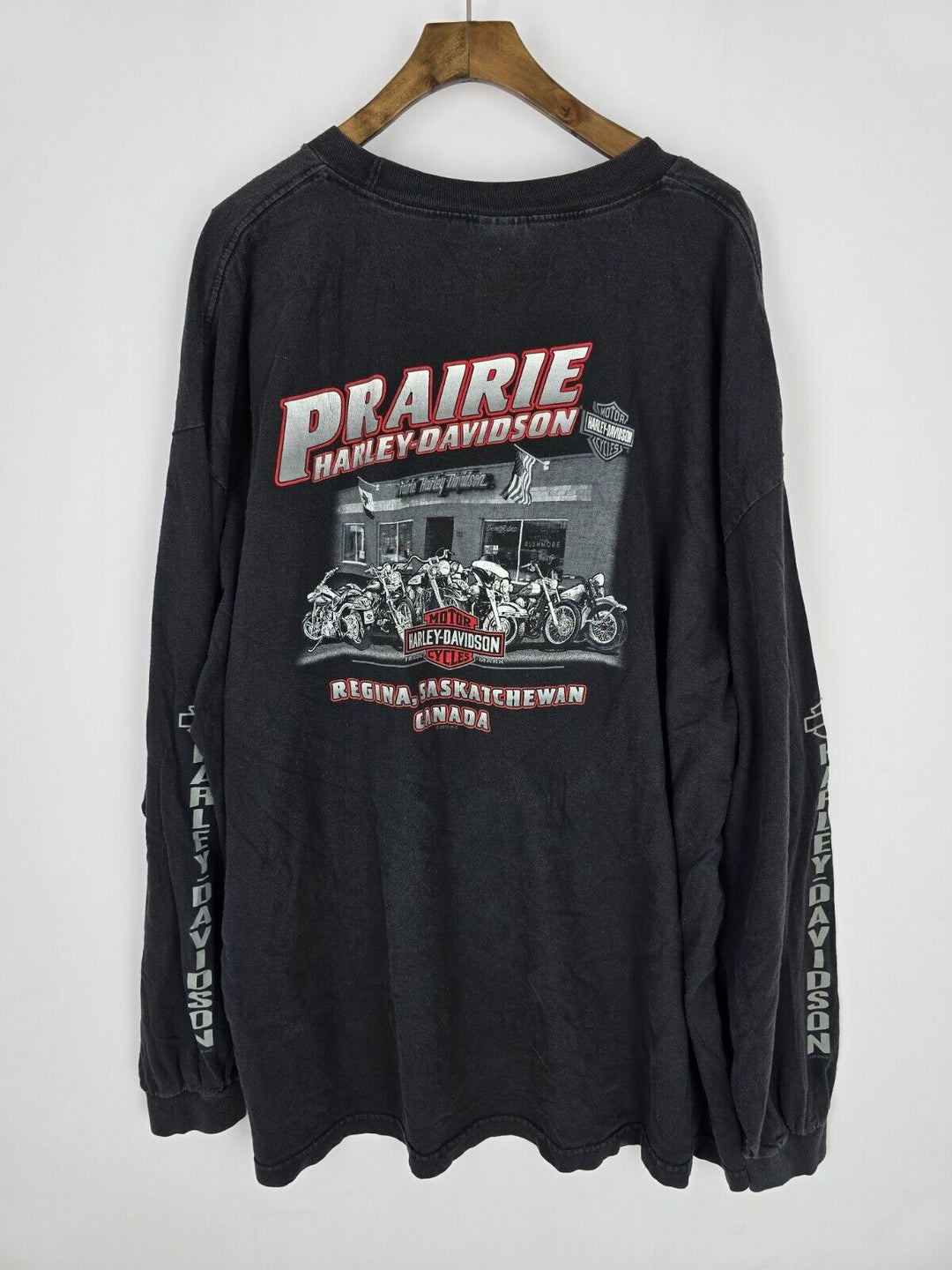 Vintage Harley Davidson Long Sleeve Prairie T-shirt Black Size 3XL