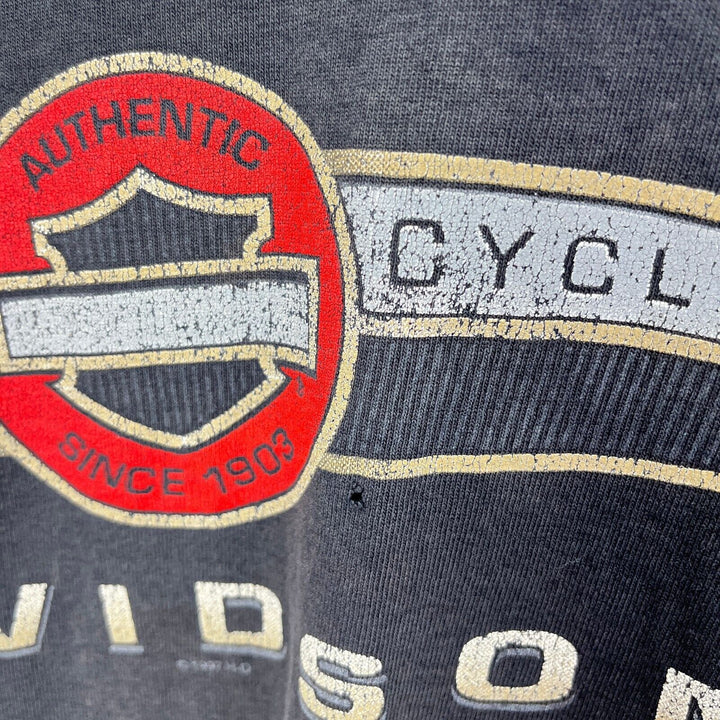 Vintage Harley Davidson Motorcycles 1997 Black T-shirt Size 2XL