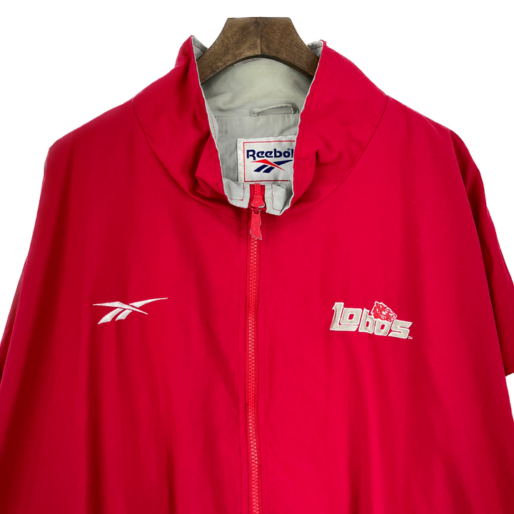 Vintage Reebok Logo New Mexico Lobos Full Zip Red Jacket Size 3XL