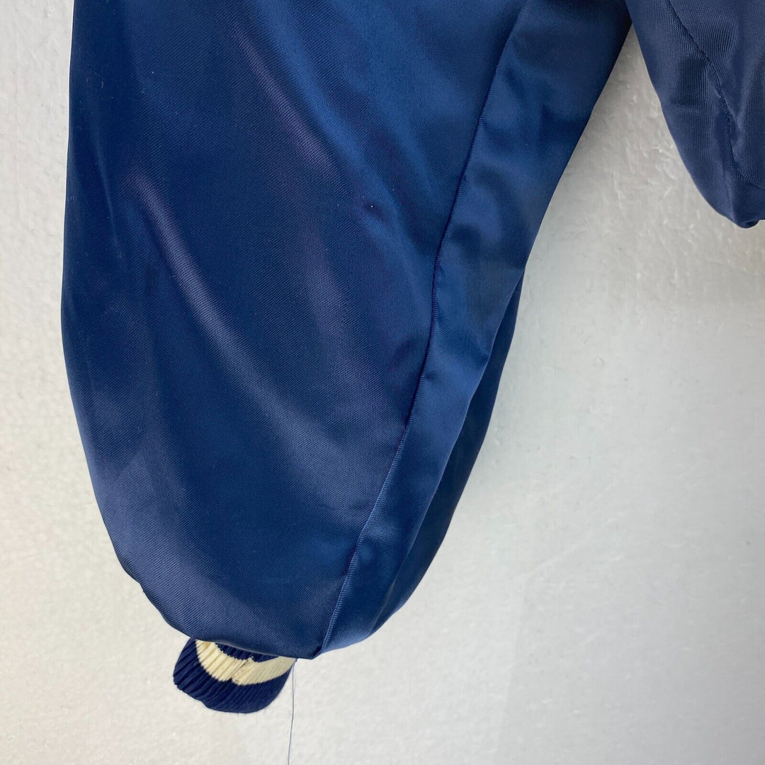 Vintage World Tour 86 Snapped Satin Blue Bomber Jacket Size XL