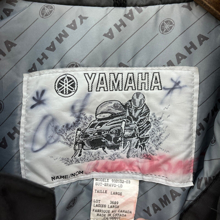 Yamaha Snowmobile Racing Insulated Vintage Bomber Jacker Size L Black 90s