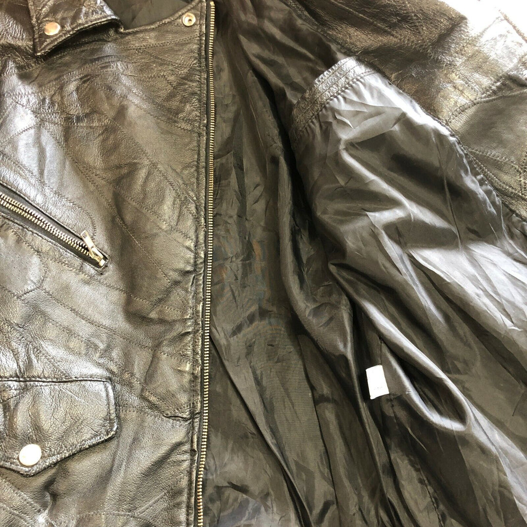 Vintage Leather Jacket Biker Motorcycle Size XL 90s