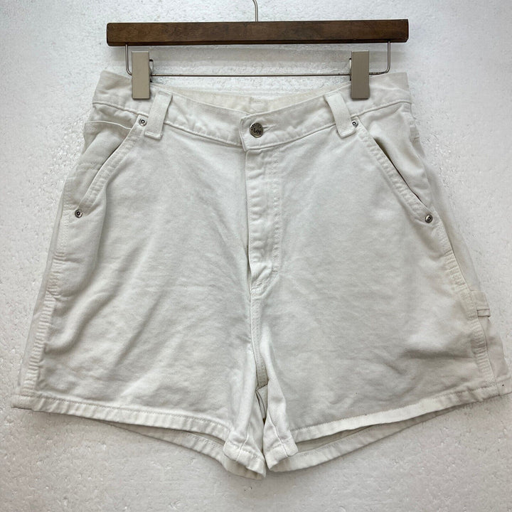 Vintage Lee Carpenter White Denim Shorts Size 30 Women's