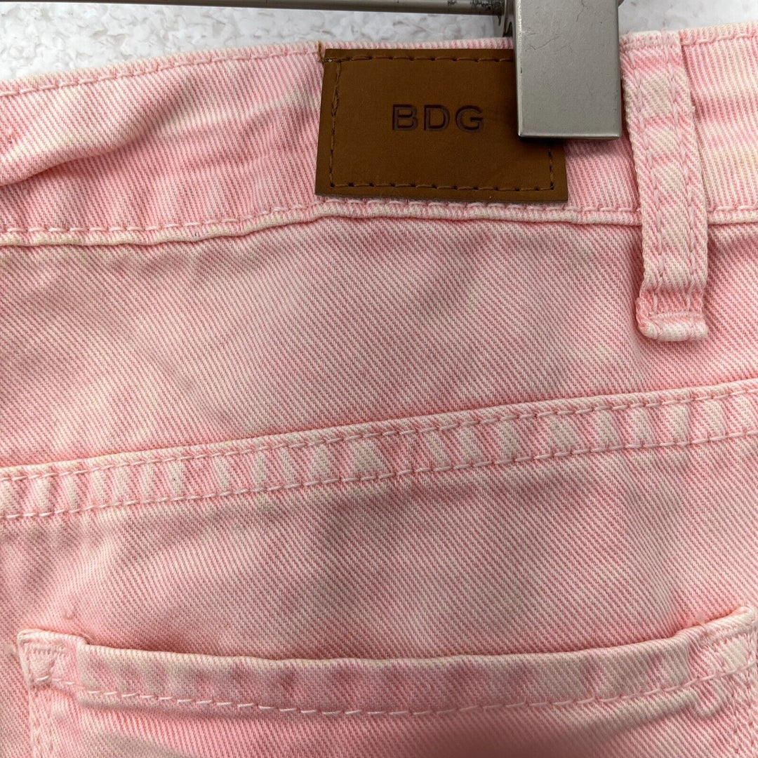 URBAN OUTFITTERS BDG Pink Distressed High Rise Denim Short Size 31 NWT