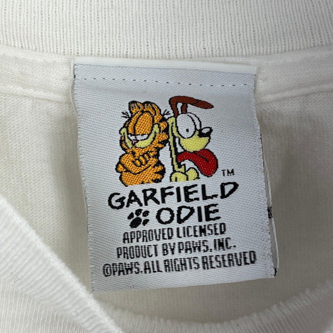 Vintage Garfield Perfection Is Hard To Improve White T-shirt Size L