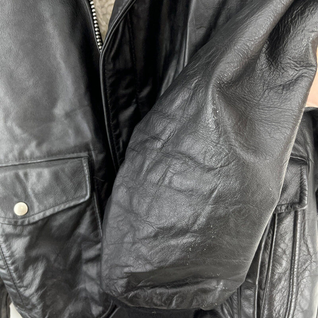 Vintage Cooper Genuine Leather Bomber Flight Lined Jacket USA Made Size 42 A2
