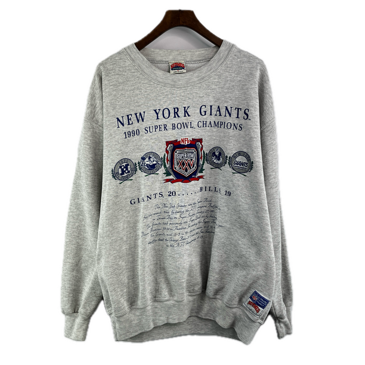 Vintage New York Giants 1990 Super Bowl Champions Men's Sz XL Gray Sweatshirt