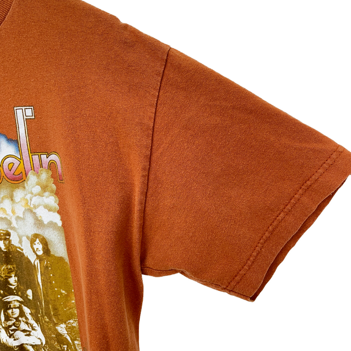 Vintage Led Zeppelin English Rock Band Orange T-shirt Size S 90s