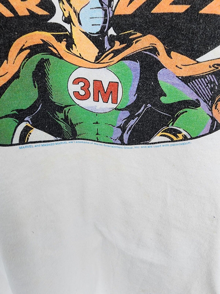 Vintage Screen Stars The Masked Marvel T-Shirt Men XL Single Stitch White USA