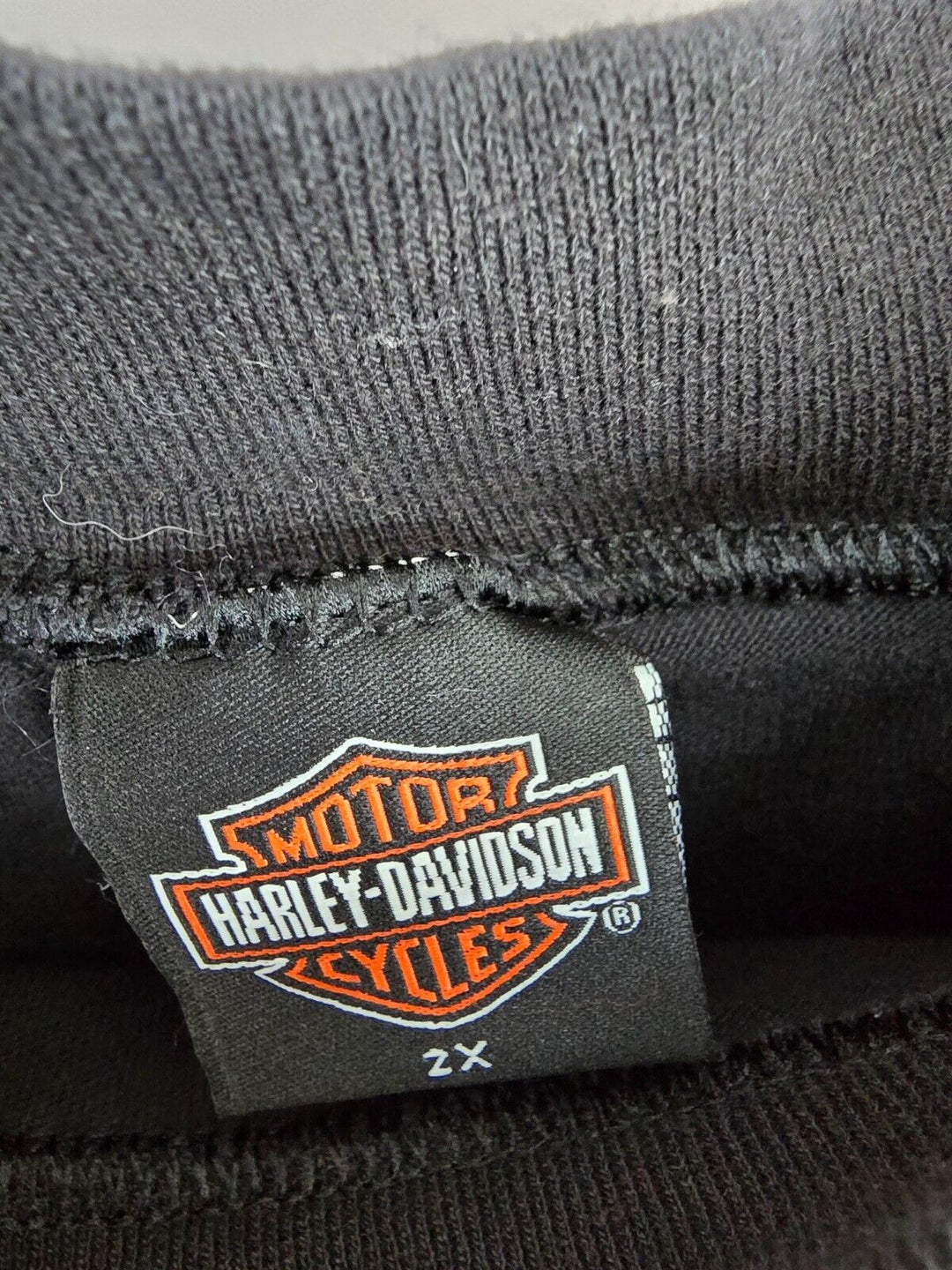 Vintage Harley Davidson Mock Neck Long Sleeve T-shirt Black Size XXL