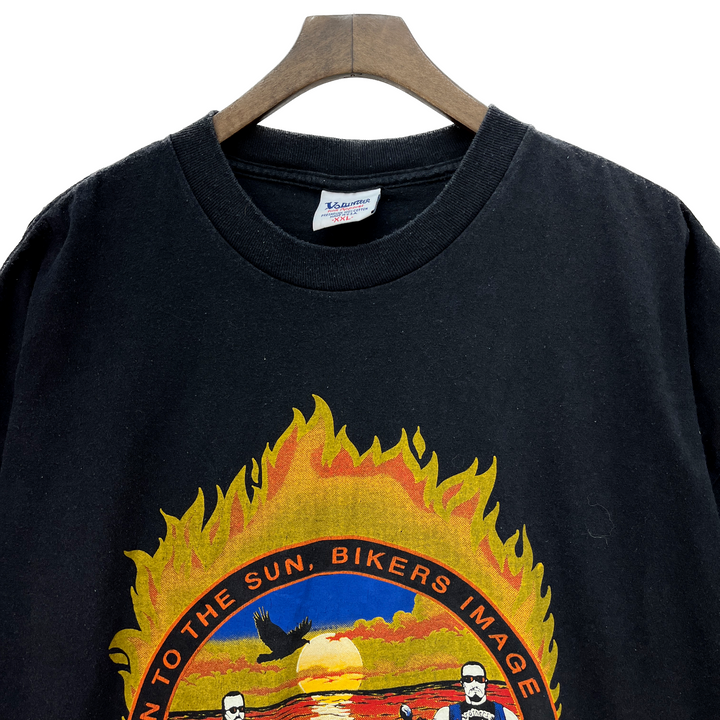 Vintage Bikers Run To The Sun Key West Florida Black T-shirt Size 2XL