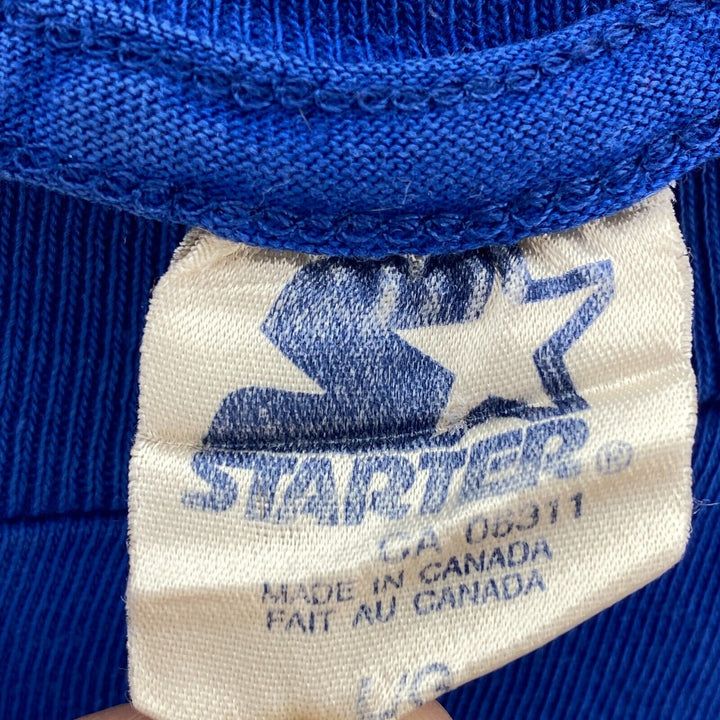Vintage Starter 29 Joe Carter MLB Blue Jays Graphic Print Blue T-shirt Size L