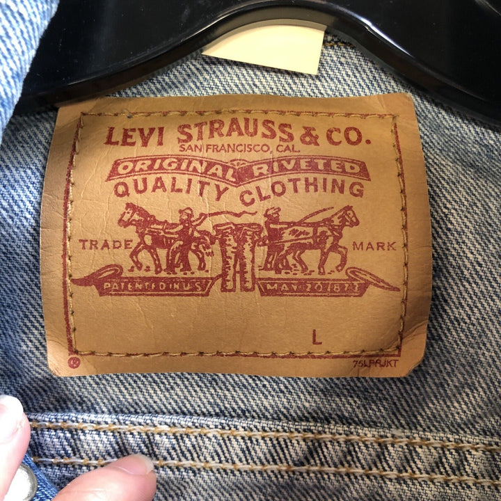 Levi Orange Tab Kids' Vintage Denim Jacket Size L Wash Blue Trucker 90s