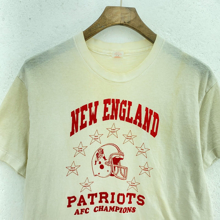 New England Patriots AFC Champions Vintage White T-shirt Size L