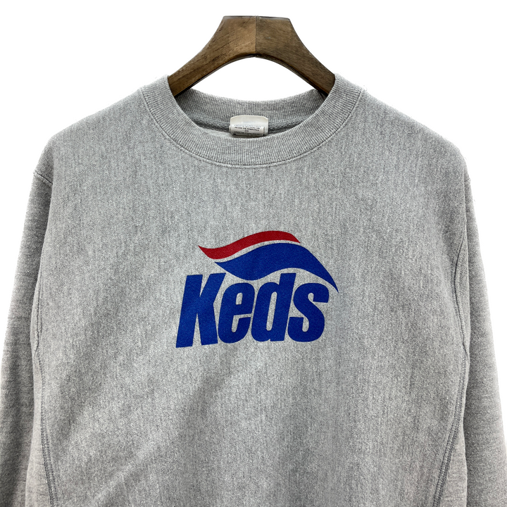 Vintage Champion Reverse Weave Keds Logo Gray Crew Neck Sweatshirt Size S
