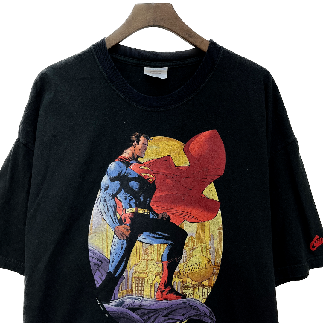 Superman DC Comics Graphitti Superhero Vintage Graphic T-shirt Size XL Black 90s