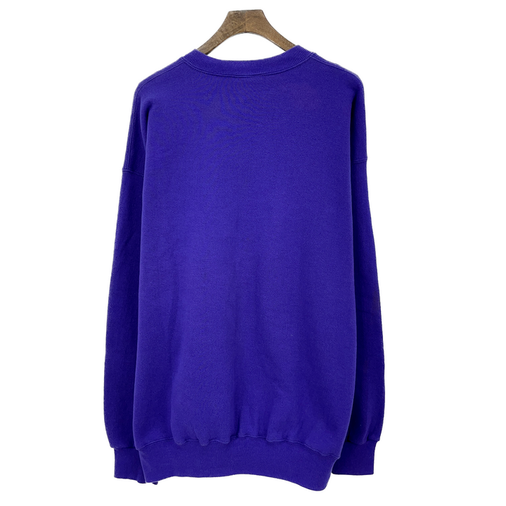 Vintage Nutmeg North Western Rose Bowl Embroidered Purple Sweatshirt Size XL