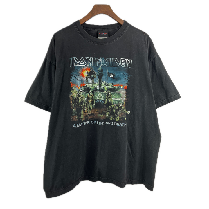 Vtg 2007 L Black Iron Maiden A Matter Of Life And Death Graphic Tour T Shirt