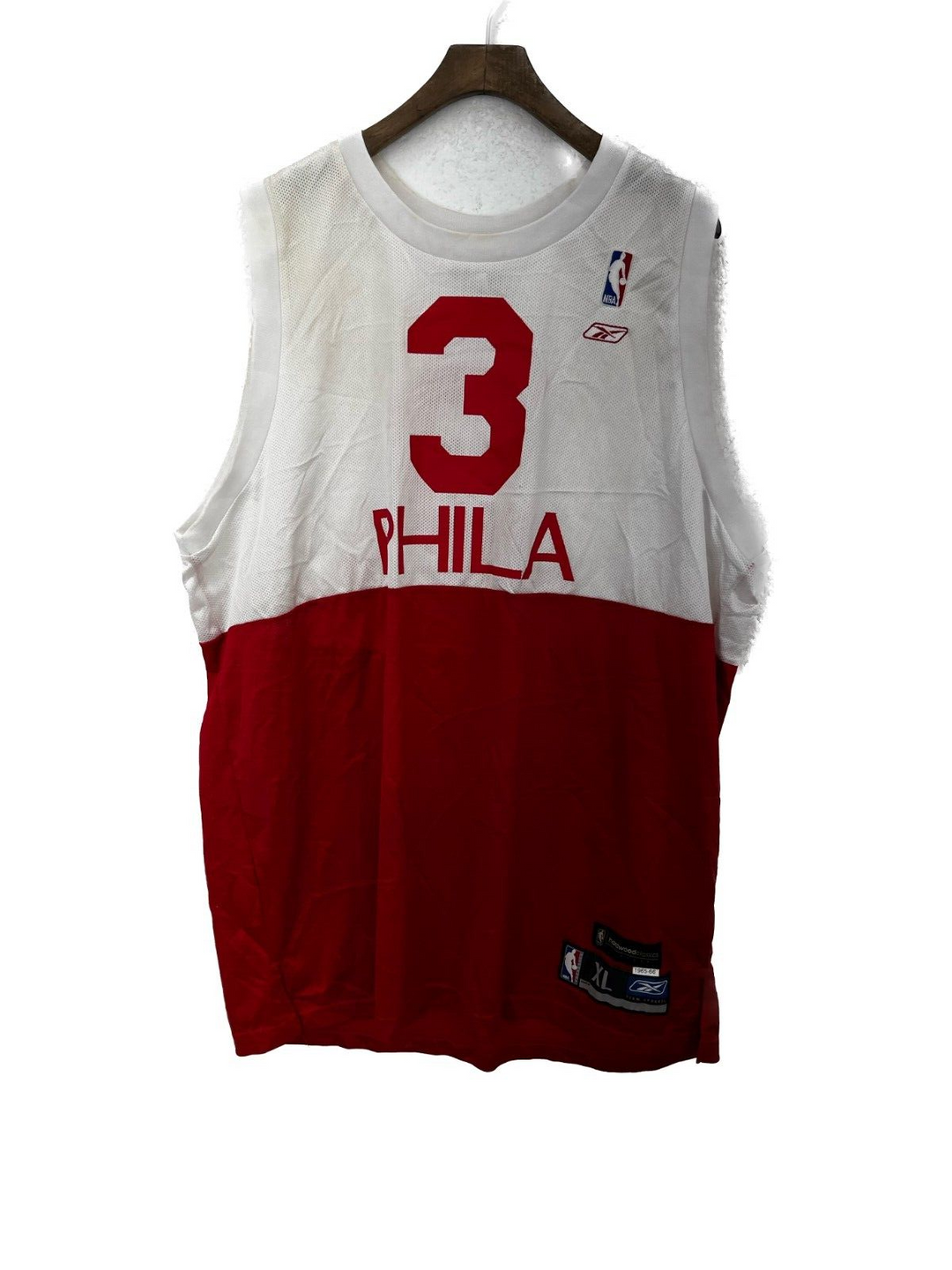 Vintage Reebok #3 Philadelphia 76ers Allen Iverson White NBA Jersey Size XL