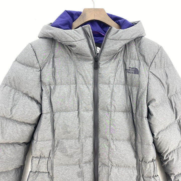 The North Face Full Zip Long Puffer Jacket Gray Size S Women's