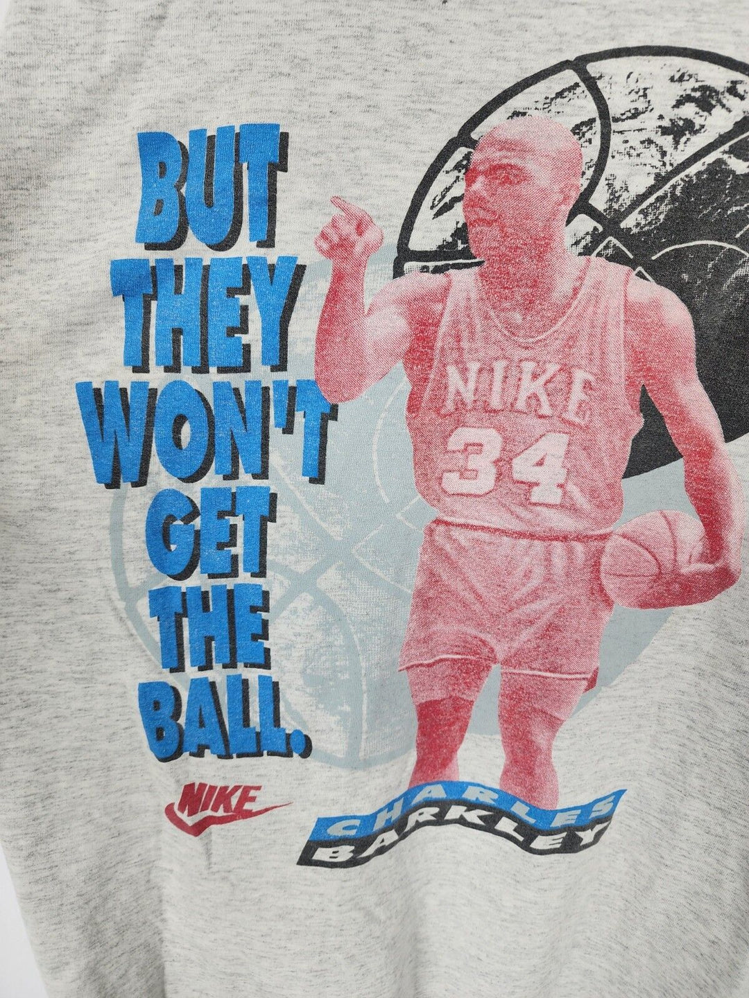 VTG 90s Nike Charles Barkley Inherit Earth Won't Get Ball Graphic L/S Shirt XL