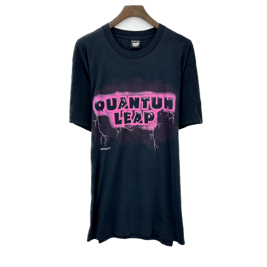 Vintage Quantum Leap 1989 Universal Studios Black T-shirt Size XL